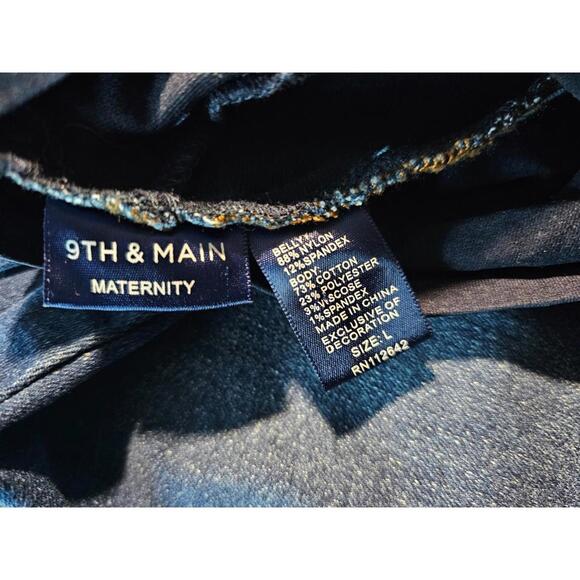 BNWT NEW Woman's 9TH & Main Curvy Jeans Maternity Blue Denim Pants Size Large - Picture 2 of 11